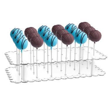 Imagem de SBYURE Suporte para bolo pop com 21 furos, acrílico transparente, suporte de pirulito curvado, para casamentos, chás de bebê, festas de aniversário, Dia das Bruxas