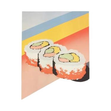 Imagem de Azul Anchovas Sardinhas Ostras Massa Sushi Arte Da Parede Pintura Em T