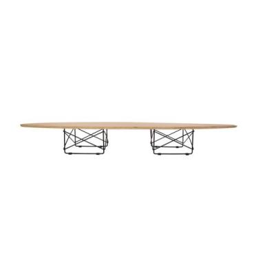 Imagem de Mesa de Centro Eames Wire Eiptical - Base Preta - Tampo Madeira Natura