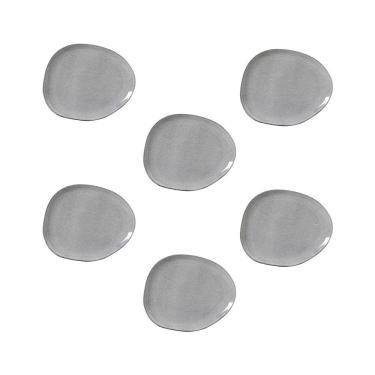 Imagem de Conjunto de Pratos Oval Porto Brasil Orgânico Dust 31cm - 6 Peças