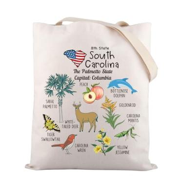 Imagem de Zuo Bao Camiseta com bandeira SC Carolina do Sul, presente de orgulho amarelo, flor de Jessamine Carolina do Sul, presente de viagem, palmeira, 8º estado