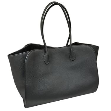 Imagem de Bolsa de couro bovino minimalista retrô bolsa feminina de couro legítimo de alta qualidade, Preto, One Size