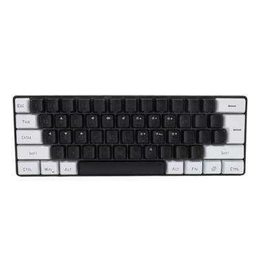 Imagem de Generic Teclado para Jogos, 61 Teclas de Brilho Ajustável Plugue de Teclado Com Fio e Reprodução para a Família (Branco preto)