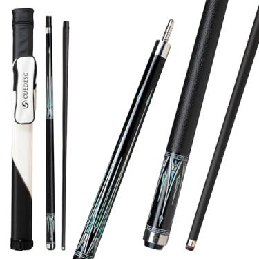 Imagem de CUEDESG Taco de sinuca de fibra de carbono 10,5 mm/11,8 mm/12,5 mm, bastão de sinuca de baixa deflexão, bastão profissional com estojo