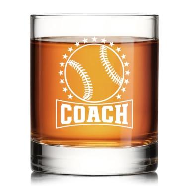 Imagem de RZHV Coach Old Fashioned Whisky Glass, Thank You Birthday Gifts for Baseball Coache Baseball Lover Dad Boyfriend Brother Friend, Retirement Christmas New Year Gifts for Dad Grandpa Coworker Men