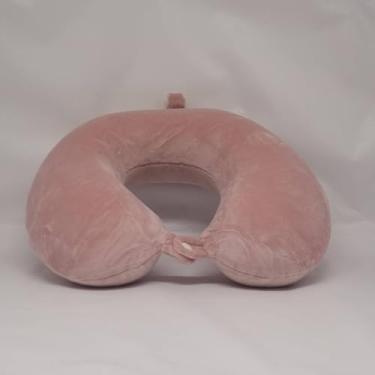 Imagem de Almofada de Pescoço para Viagem Toque Aveludado Macio (Rosa)