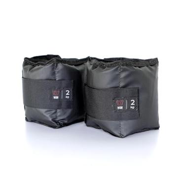 Imagem de Par Caneleira Tornozeleira de Peso 2 kg WON Preto Fitness Academia Musculação Treino