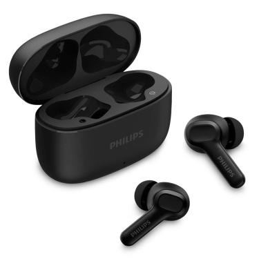 Imagem de Fone de Ouvido Sem Fio Bluetooth Philips TWS Intra-auricular Preto com Microfone, IPX4
