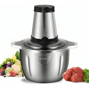 Imagem de Processador de Alimentos Elétrico Profissional 2L 220V em Aço Inox – Triturador Potente e Multifuncional para Carnes, Legumes, Verduras, Temperos, Gelo e Receitas Rápidas