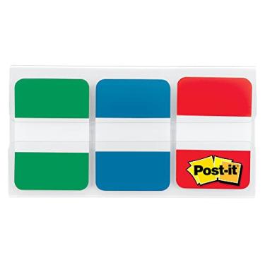 Imagem de Post-it 686GBR abas de arquivo 1 x 1 1/2 azul/verde/vermelho 66/pacote