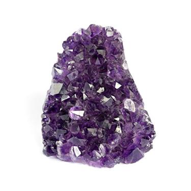 Imagem de Geodo de cristal de quartzo de ametista de projeto roxo profundo 1,3 kg a 2,3 kg Plus: caixa de presente premium com pedra de cura espiritual, Roxa, 350 gr to 500 gr