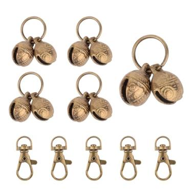 Imagem de 5un Sinos Latão para Cães, Sinos Latão Coleiras Cães Pequenos com 5 Clipes Pressão Acessórios Práticos Pingentes Coleira Animais Estimação para Rastreio e Treino Animais Estimação