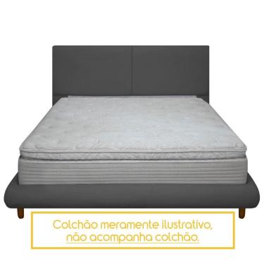 Imagem de Kit Cama Box e Cabeceira Orgânica Napole King Size 208cm Bouclê