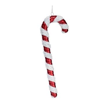 Imagem de burton+BURTON Enfeite de bengala doce, 30,5 cm, plástico, vermelho e prata