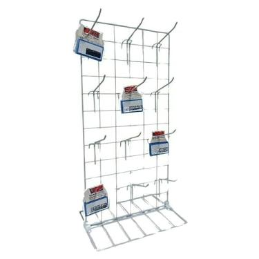 Imagem de Expositor Aramado Mini, acompanha 12 ganchos (30X60 BRANCO12 GANCHOS)