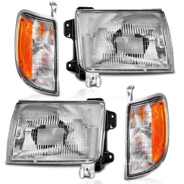 Imagem de WEELMOTO Faróis de halogênio para Nissan Frontier 1998-2000 / 2000-2001 Nissan Xterra Farol compatível com farol 1998 1999 2000 + luz de canto