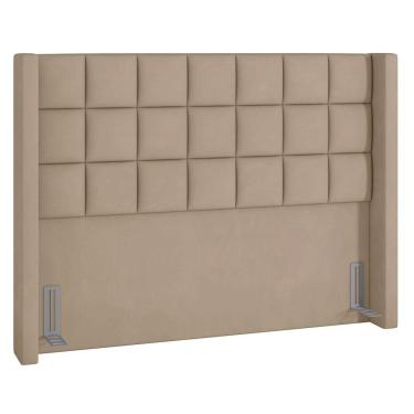 Imagem de Cabeceira Cama Box Casal King 195 cm P05 Paris Veludo Bege - Lyam Decor