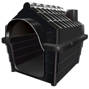 Imagem de Casa de Cachorro grande e médio com proteção UV((N°5) 70X59X58,PRETO)