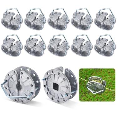 Imagem de Saysurey 12 peças de tensor de fio de cerca elétrica, tensionador de fio rápido, tensor de cerca, tensor de fio rápido para ferramenta de esgrima e poste de vedação de metal