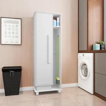 Imagem de Armário Multiuso 1 porta com chave LAVANDERIA CARIBE BRANCO - RV