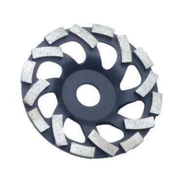 Imagem de KiBcsLic Roda de desbaste de 5 polegadas com segmento de linha e copo com segmentos de para remoção, limpeza e alisamento de pedra de granito, Cinza