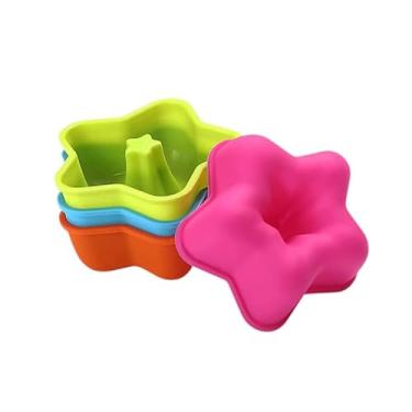 Imagem de Forminha de Silicone, Kit 6/12 Forma de Pudim Estrela Rosquinha Donuts Colorida(Estrela,6)