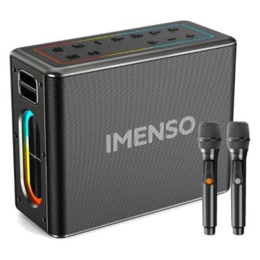 Imagem de Caixa De Som 120W Tws Rgb 2 Microfones Sem Fio Imenso X32