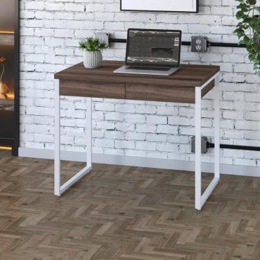 Imagem de Mesa Office 90x60x75cm C/02 Gavetas Kuadra Nogal -