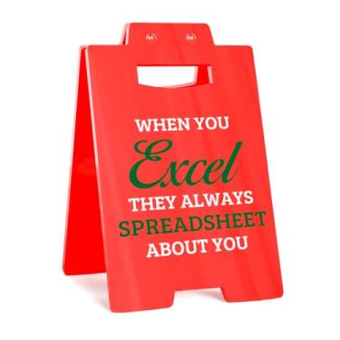 Imagem de Presentes engraçados de contador, placa de mesa de escritório com citações de cubículo quando você Excel eles sempre planilha sobre você, presentes de escritório engraçados para colegas de trabalho