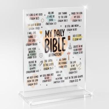 Imagem de Presentes Cristãos Religiosos Inspiradores para Mulheres Homens Verso Bíblico Sinal Acrílico Agradecimento Presentes para Terapeuta, Conselheiro, Médico, Terapia, Escritório Decoração de Mesa
