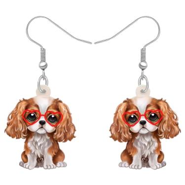 Imagem de Brincos pendentes de acrílico Cavalier King Charles Spaniel para mulheres, anime, joias para cães, amantes de animais de estimação, Medium, Acrílico, Sem pedra preciosa