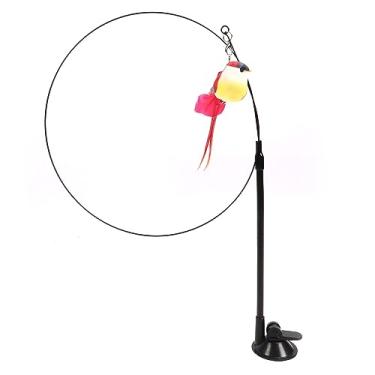 Imagem de Generic Brinquedo da Varinha do Gatinho, Brinquedo Colorido Interativo da Pena Varinha do Gato Pássaro Bonito para Interno (Vermelho)