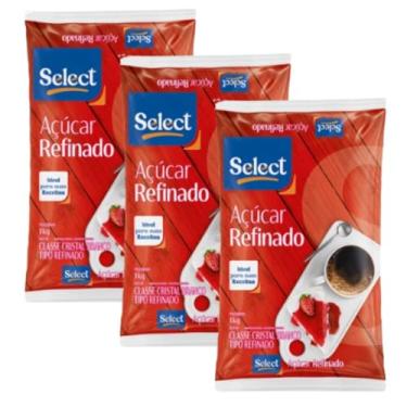 Imagem de Açúcar Refinado 3kg (3x1kg) – Ideal para Docinhos, Bolos, Sucos e Sobremesas