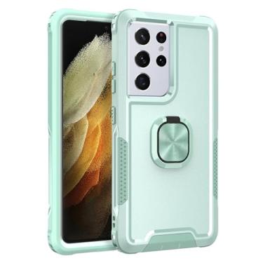Imagem de Capa com suporte de anel para samsung galaxy, s23, s22 ultra, s20 plus, note 20, a13, a32, s10, armadura, silicone rígido, capa traseira, t1, para samsung s23ultra