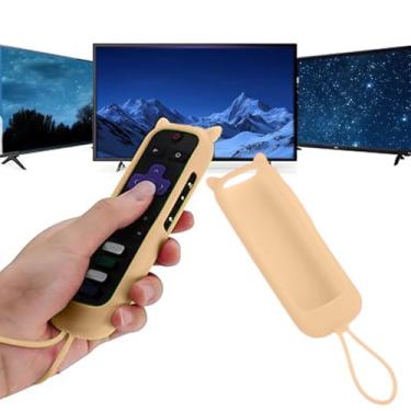 Imagem de Controle remoto de substituição para TV com capa protetora macia que brilha no escuro controle universal Smart TV (cor laranja)