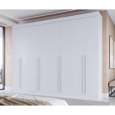 Imagem de Guarda Roupa Casal Estônia 8 Portas 100% MDF - Linhamobília, Branco