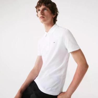 Imagem de Polo Lacoste Slim Fit em Mini Piqué Stretch, Branco, 3XL
