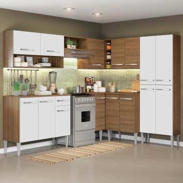 Imagem de Cozinha Canto Madesa Emilly Ice com Armário e Balcão Rustic