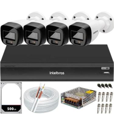Imagem de Kit Intelbras 4 Câmeras Full Color Dvr Imhdx 3108 Hd 500gb Colorido 24