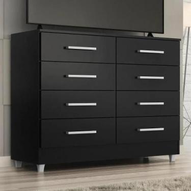 Imagem de Comoda raizza 8 gavetas onix - QUARTA DIVISÃO