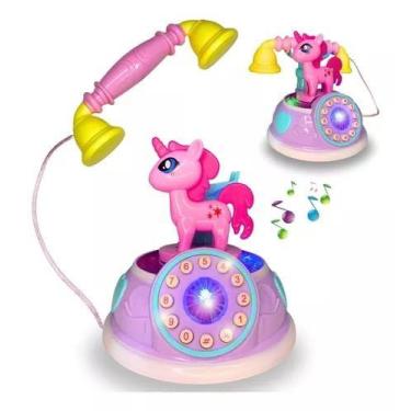 Imagem de Brinquedo Telefone Musical Infantil Unicórnio Com Luz E Som Menina - T