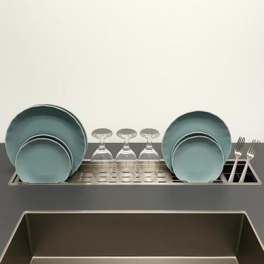 Imagem de Canal organizador Escorredor de Louças Embutido em Aço Inox 90cm Cozix