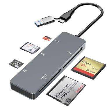 Imagem de Leitor de cartão CFast de 5 Gbps – USB 3.0 USB C CFast 2.0, adaptador de cartão de memória rápida de alumínio C para cartões SanDisk, Lexar, Transcend, Sony, ler e escrever 5 cartões ao mesmo tempo