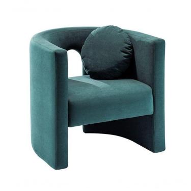 Imagem de Poltrona Orgânica Estofada Tecido Verde 77x71 Mani Verde