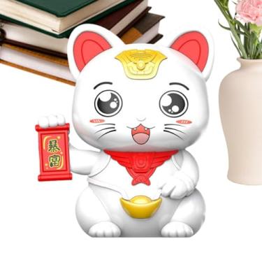 Imagem de Cofre de moedas, desenho animado, dinheiro, gato, crianças, cofre para decoração de mesa, caixa de dinheiro de boa sorte e riqueza, banco de dinheiro para crianças e adultos