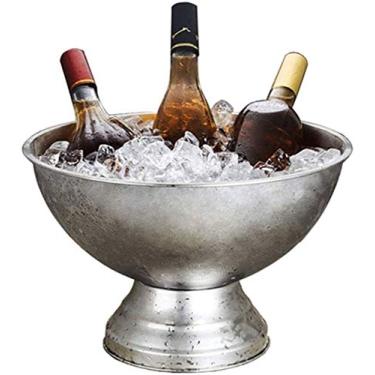 Imagem de Balde de gelo isolado aço inoxidável parede dupla 13,5L garrafa de vinho balde de gelo balde de gelo aço inoxidável parede dupla isolado balde de gelo