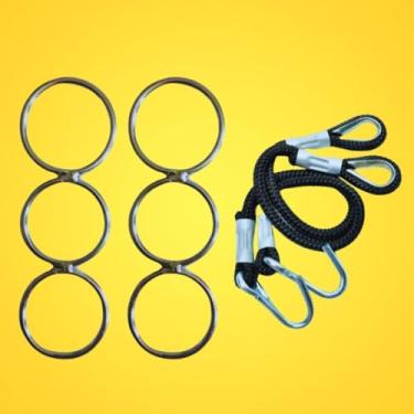 Imagem de Encurtador Redutor Diminuidor de Rede mais Corda Extensora | Acessórios Rede de Descanso e Dormir | Material Aço Zincado Reforçado | (KIT Encurtador + Corda Extensora) | 5PONTOS@