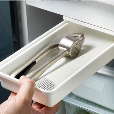 Imagem de Caixa organizadora de gaveta com divisórias, organizadores de gaveta de plástico para cozinha, banheiro, recipientes de armazenamento multiuso