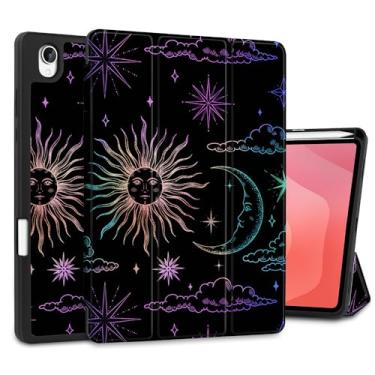 Imagem de DONGKE Capa para Samsung Galaxy Tab S11 5G 27.9 cm modelo 2025 (SM-X730/X736B), capa fina e leve com suporte para caneta S, hibernar/despertar automático, TPU macio à prova de choque, sol e lua