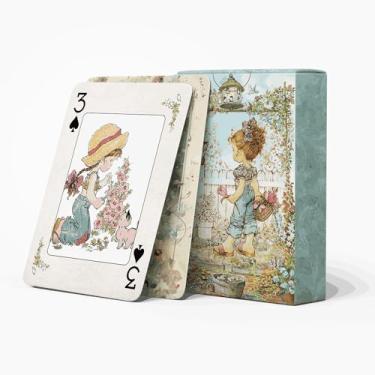 Imagem de strublfe Playing Cards, Country Illustration Vintage Style Poker Cards, Beautiful Childhood Memories Themed Playing Card, Standard Cards, 54 Unique Exquisite Illustrations, High-End Playing Cards.